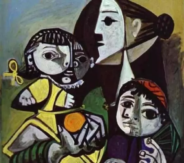 Франсуаза с детьми в исполнении Пикассо