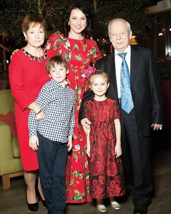Ирина Слуцкая с родителями и детьми